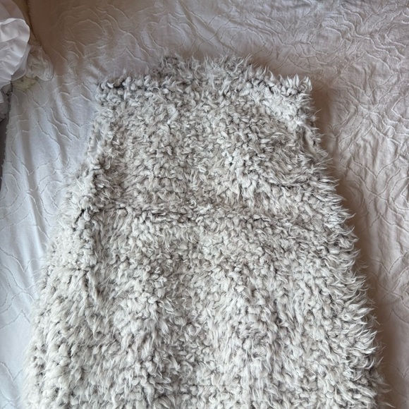 Love Token White Grey Teddy Sherpa Jacket Vest Longline - Picture 9 of 9